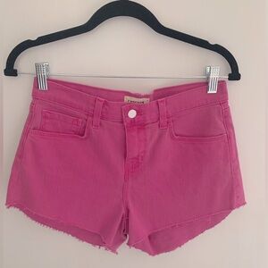 L’agence pink denim shorts size 26.